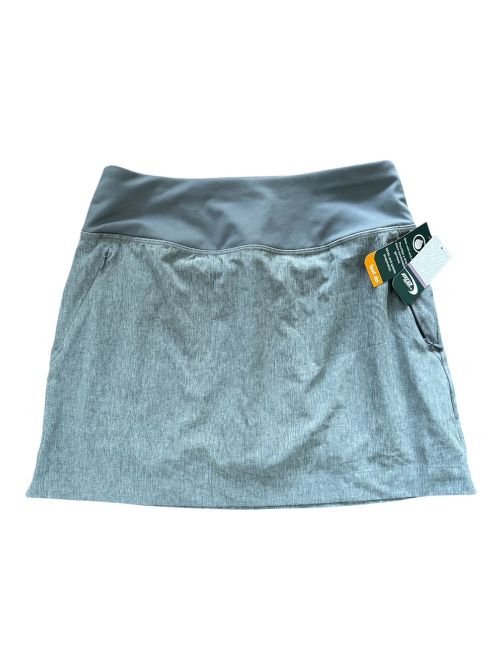 MTA Sport Heather Gray Pull-On Skort with Pockets Athletic Sporty Summer